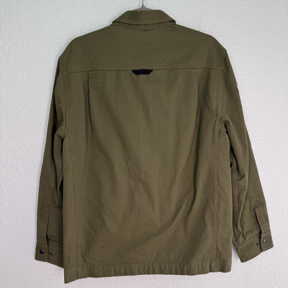 40 Grit Duluth Trading Jacket Mens Small Green Canvas Snap Utility Workwear - Picture 2 of 8